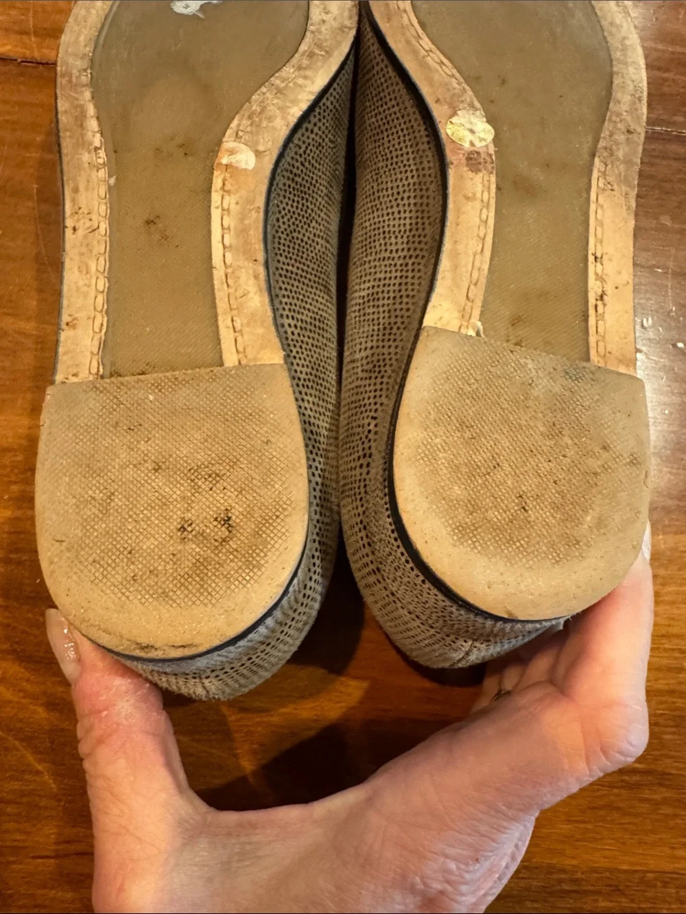 Bruno Magli Low Wedge Peep Toe Ballet Loafer Flats Leather Shoes 8 1/2 Classic